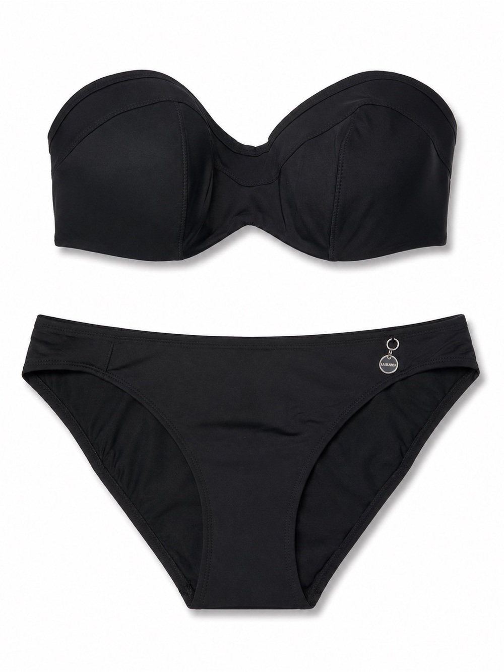 Panache Black Strapless Bandeau Bikini Set